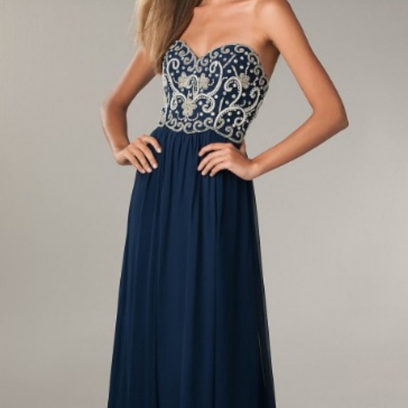 open lace back dress Nox Anabel R1717 Sequined Long Mermaid Prom Dress Dusty Sage / 8